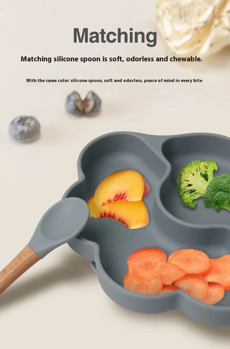 Silicone Baby Feeding Set with Suction Bowl & Plate | BPA-Free Toddler Tableware