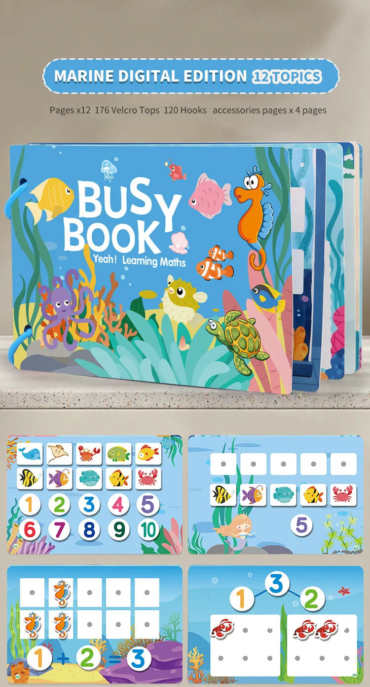 Montessori Busy Book for Toddlers – Reusable Matching Activity Toy
