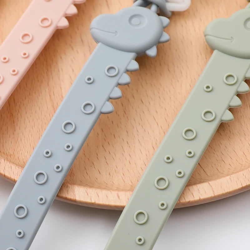 Silicone Pacifier Clips, BPA Free One-Piece Design Pacifier Holder for Baby Boy and Girl 3 Month+, Baby Accessories