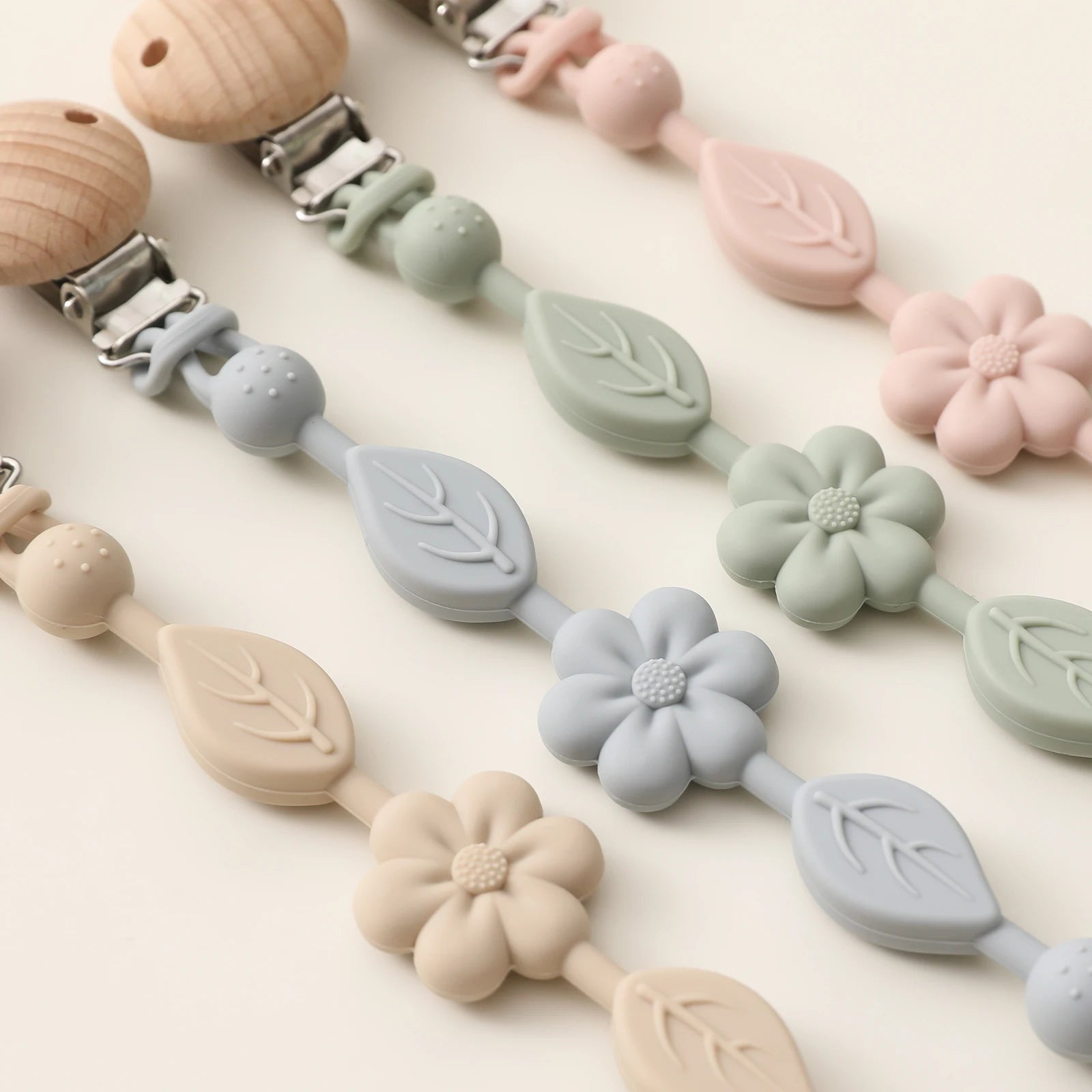 1pcs Baby Silicone Pacifier Chains, Flower  Anti Loss Adjustable Pacifier Holder For Newborn, Suitable For Baby Toy Products