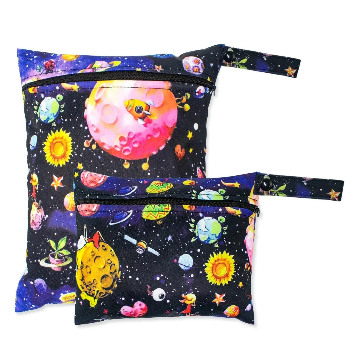 2pcs Set Smooth Zipper Pocket Multi-Scenario Use Can Be Hung Waterproof Reusable Diaper Cover WetBag Washable Yoga Bag