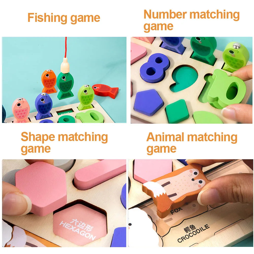 Montessori Wooden Shape & Number Matching Board | Toddler Learning Toy