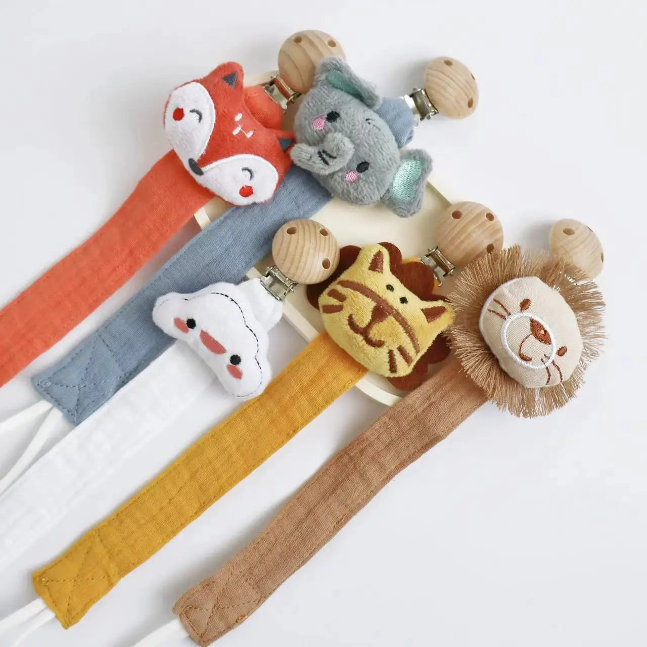 New Baby Pacifier Clip Chain Dummy Holder for Nipple Clip Newborn Cartoon Animal Nipple Chains Birthday Shower Gift for
