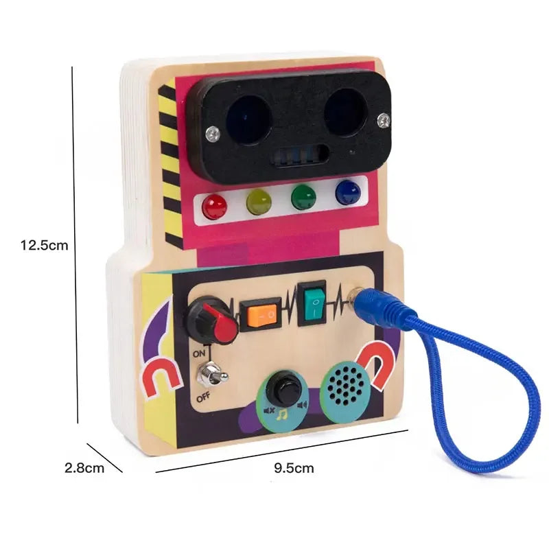 Kids Lights Busy Board Montessori Sensory Toys Switch LED Light Games Activity Board Thinking Education Baby Travel Toys 2-6year