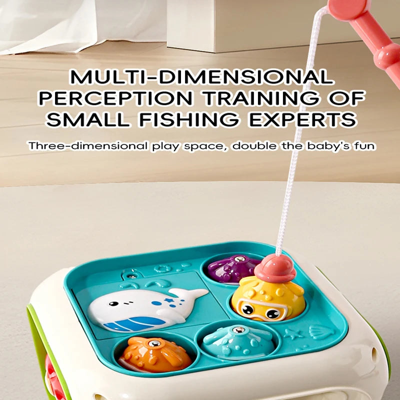 6 In 1 Activity Cube For Babies And Toddlers With Music And Light - Montessori Shape Sorter Learning Toy 1-3 Car Seat Travel Toy