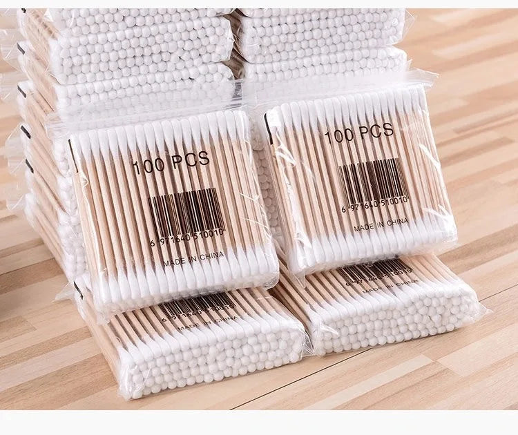 100pcs Bamboo Baby Cotton Swab Cleaning of Ears Tampons Health Beauty Cotton Swab Ear Cleaning Sticks