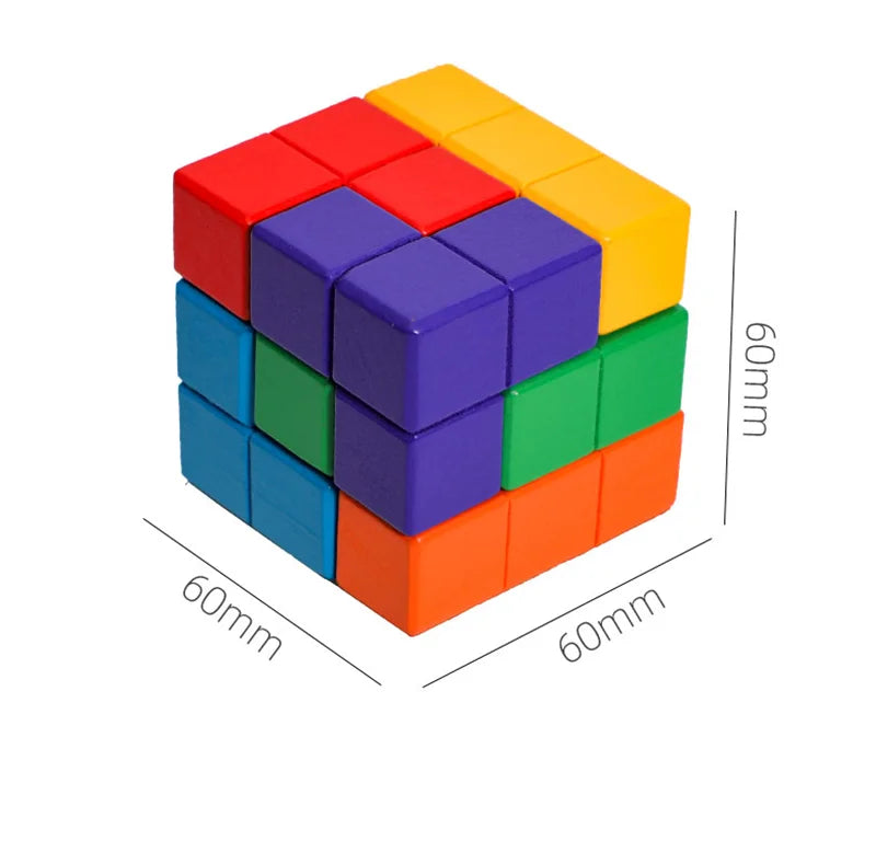 Montessori Soma Cube Puzzle for Kids | 3D Wooden Brain Teaser Toy
