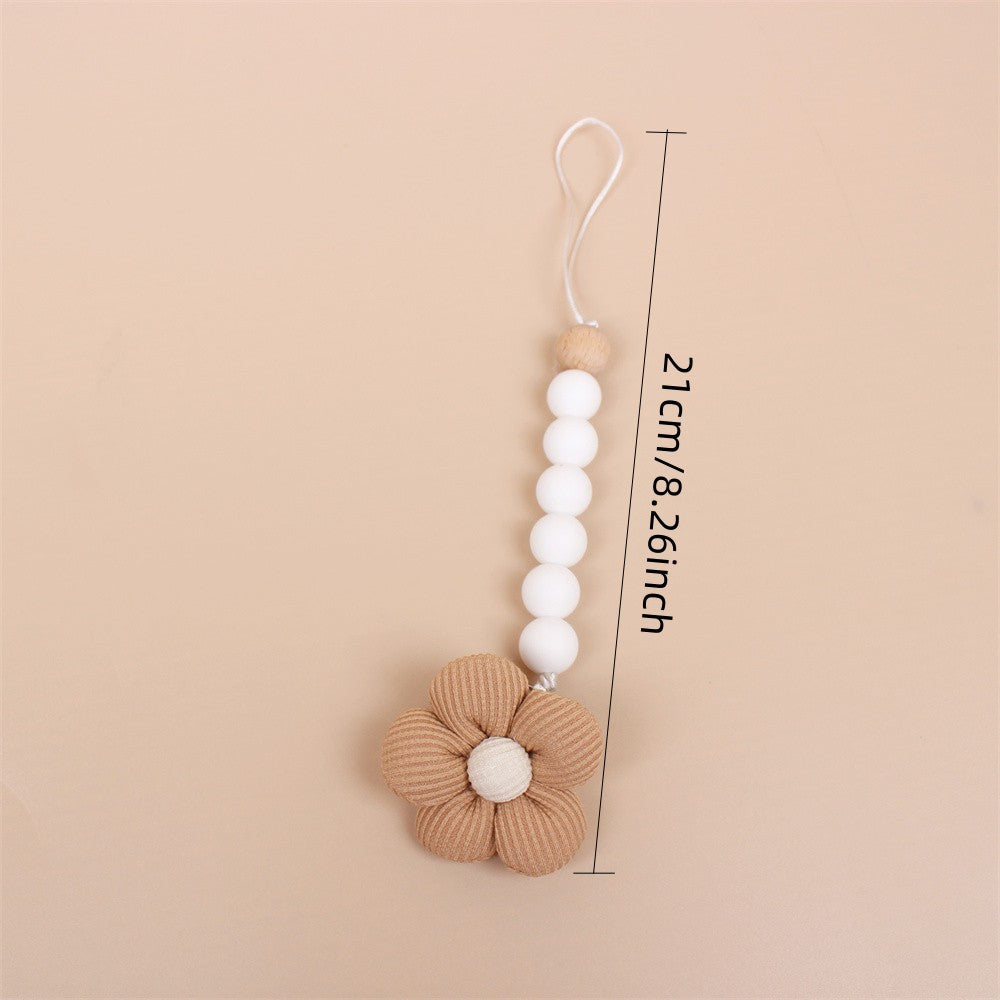 Flower Baby Pacifier Clip Chain Newborn Dummy Nipple Holder Clips BPA Free Cotton Teething Toys Soother Pendant Holder