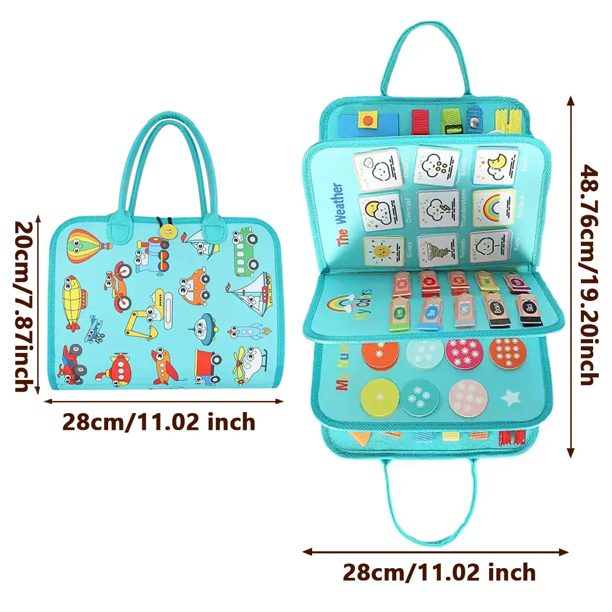 Busy Board Toy Features Over 18 Learning Activities, Educational Activity Developing Sensory Toy, Perfect Gifts for Boys Girls