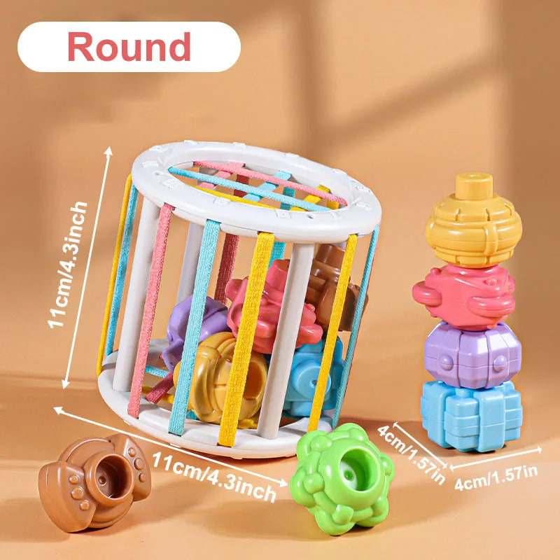 Montessori Shape Sorting Blocks – Sensory Learning Toy for Babies