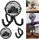 Mini Octopus Fan Baby Stroller Fan Hand Held USB Charging Bladeless Small Folding Fans Mini Silent Table Outdoor Cooler