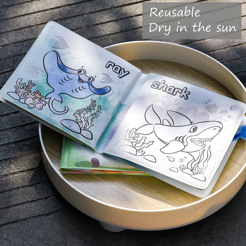 Baby Bath Books Swimming Bathroom Toys Water Painting Coloring Magic Picture Books Early Educational Toys For Kids Quiet Books