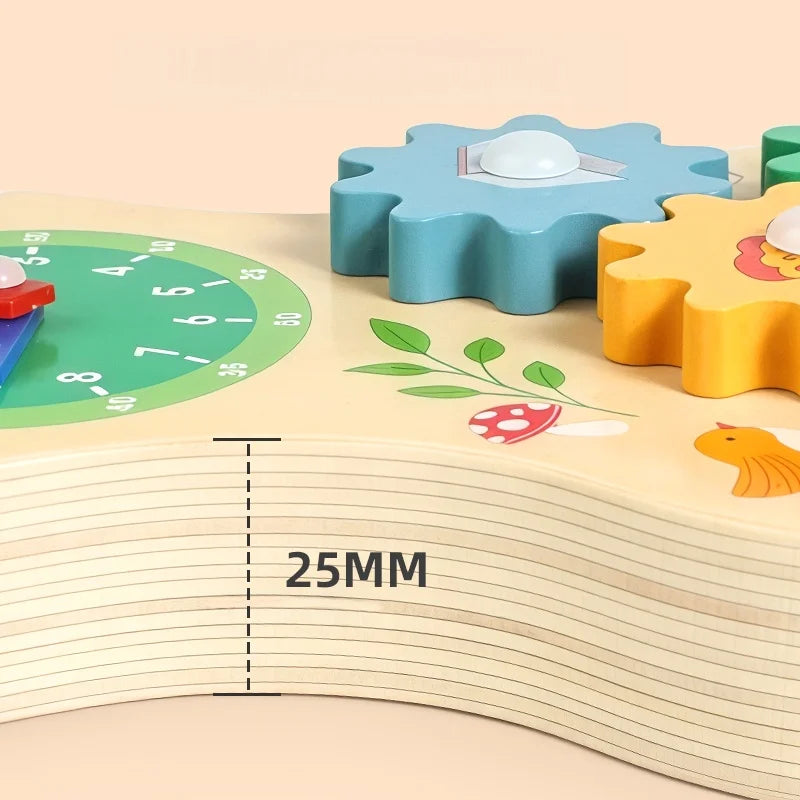 Montessori Wooden Busy Board with Music | Toddler Sensory Activity Toy