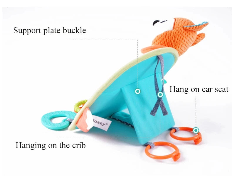 Baby Car Mirror Back Seat Rear View Mirror Cartoon Animal Plush Toys For Baby Rear Facing 6 12 Months Infant Travel Sensory Toys