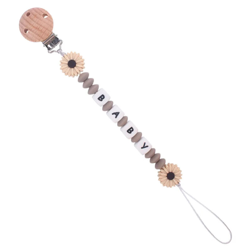 New Custom Pacifier Clips Nipple Dummy Holder Chain Holder Newborn Soother Chains Infant Feeding Soother Teething Toy Chew Gifts