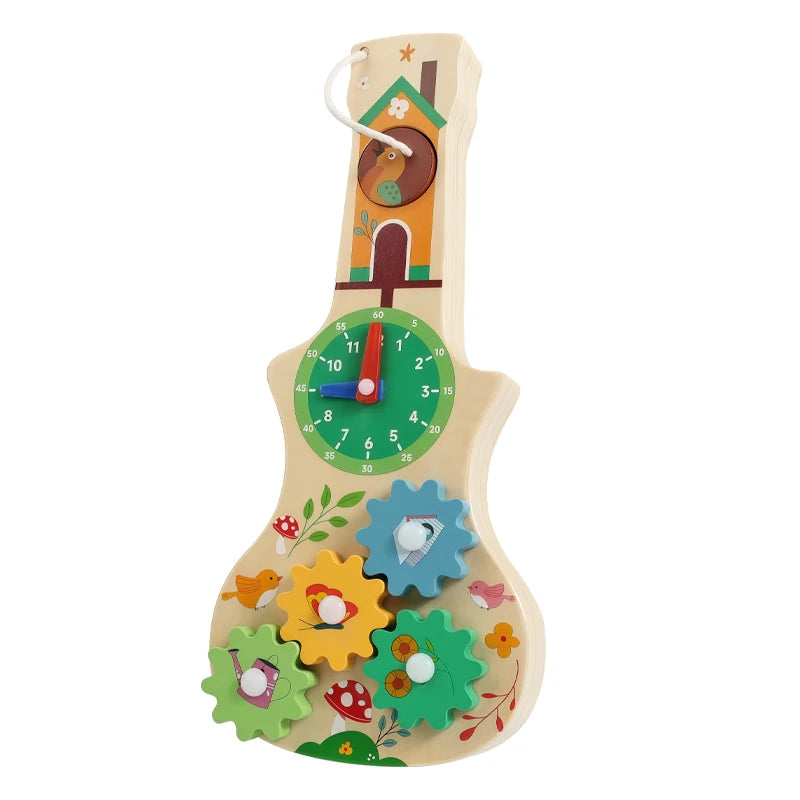 Montessori Wooden Busy Board with Music | Toddler Sensory Activity Toy