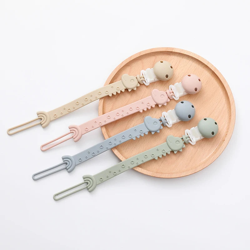 Silicone Pacifier Clips, BPA Free One-Piece Design Pacifier Holder for Baby Boy and Girl 3 Month+, Baby Accessories
