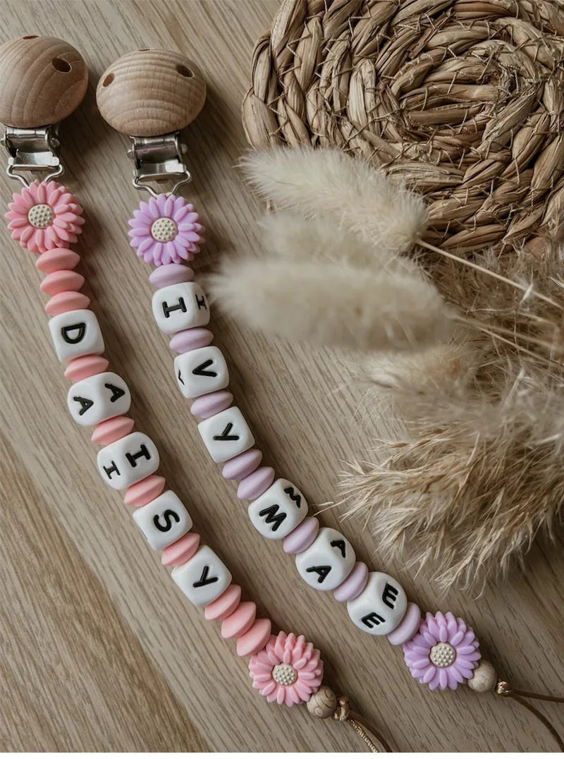 New Custom Pacifier Clips Nipple Dummy Holder Chain Holder Newborn Soother Chains Infant Feeding Soother Teething Toy Chew Gifts
