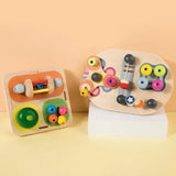 Montessori Wooden Busy Board Toy with Gears & Switches