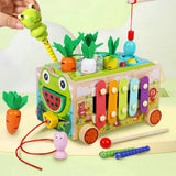 Montessori Carrot Harvest Toy – Wooden Shape Sorting Puzzle for Toddlers