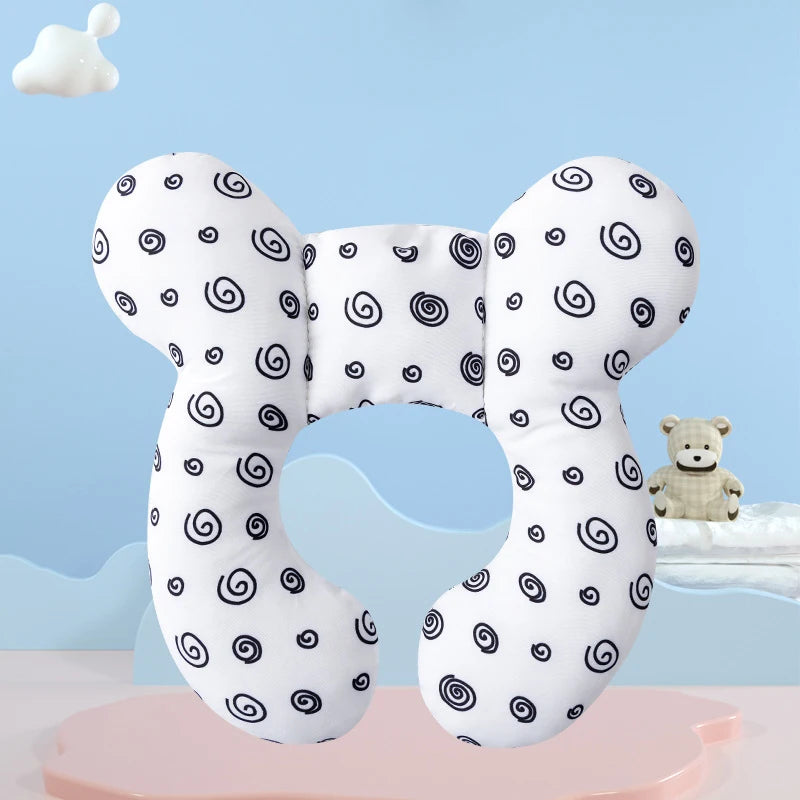 New Cartoon Children's Cotton Soft U-shaped Sleeping Pillows Baby Stroller Children's Pillow Baby Functional Stroller Pillow
