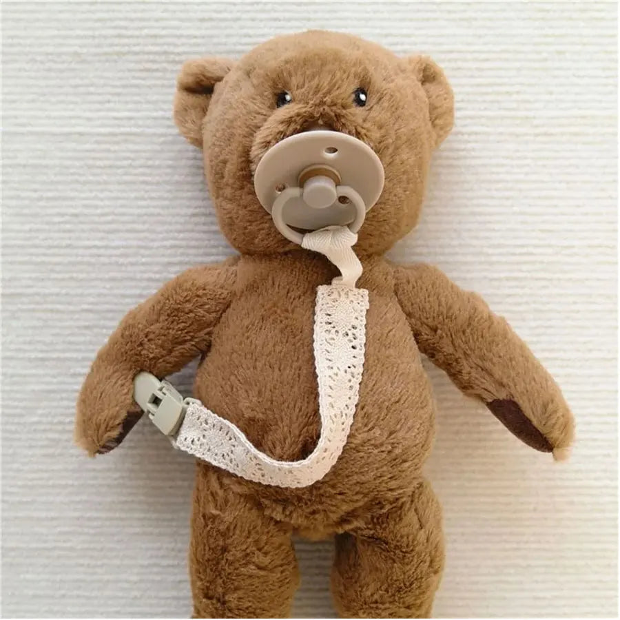 Baby Lace Fabric Pacifier Chain Pacifier Clip Fashionable Fabric and Plastic Pacifier Holder Tether Toy