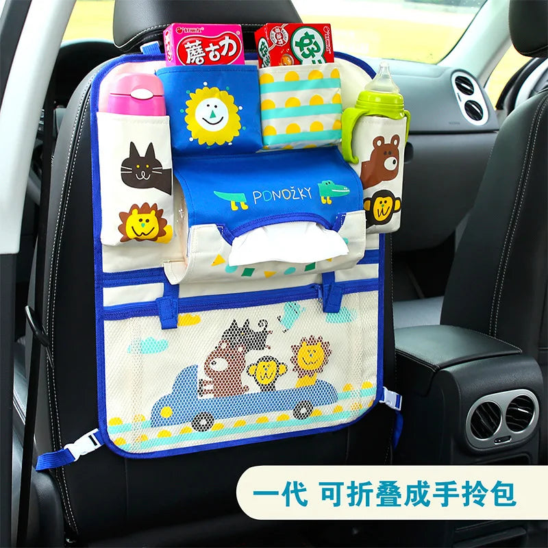 Creative Baby Cartoon Car Seat Back Organizer Kids Toys Travel Protector Cover Automobile Interior Accessories Hang Storage Bag