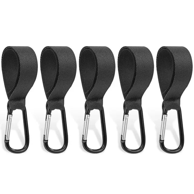 2/3/5pcs Baby Stroller Hook Clip Aluminum Alloy Carabiner Cart Organizer Diaper Bag Pram Hook Hanger Stroller Accessories
