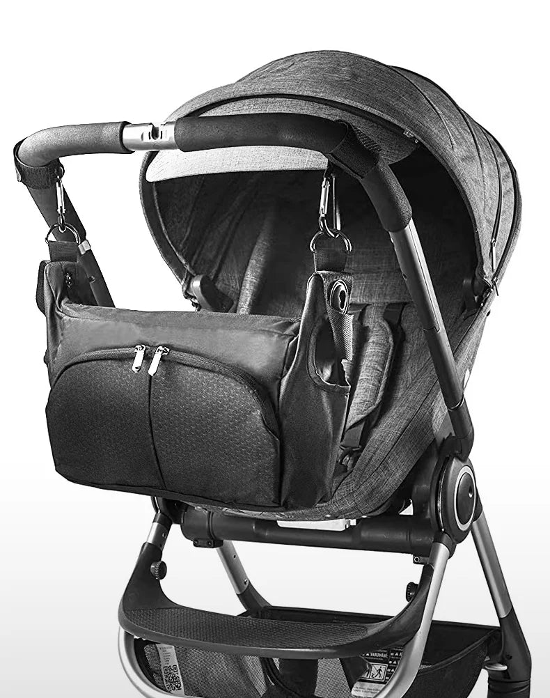 Mommy storage bag for doona Stroller accessories  portable diaper bag compatible with stroller black waterproof storage bag