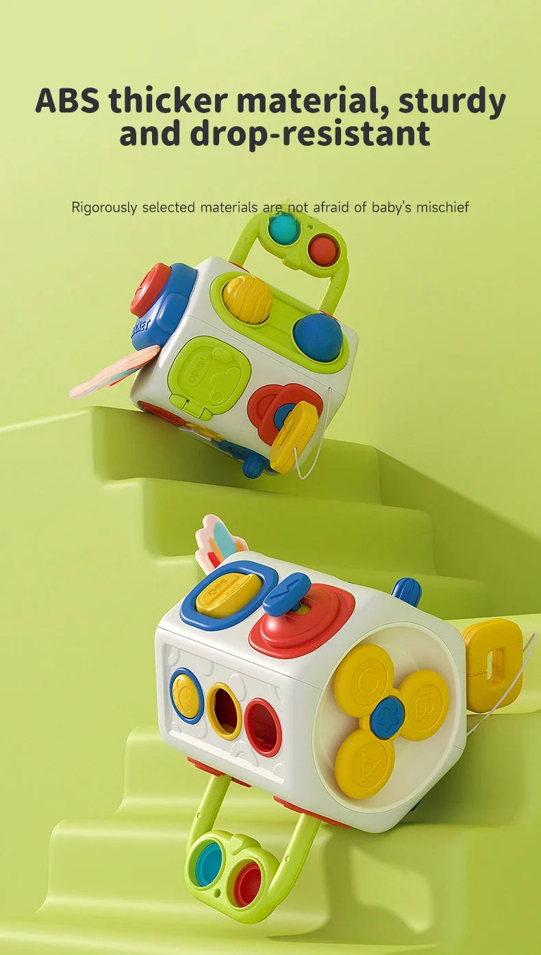Montessori Busy Cube for Toddlers | Sensory Fidget Activity Travel Toy