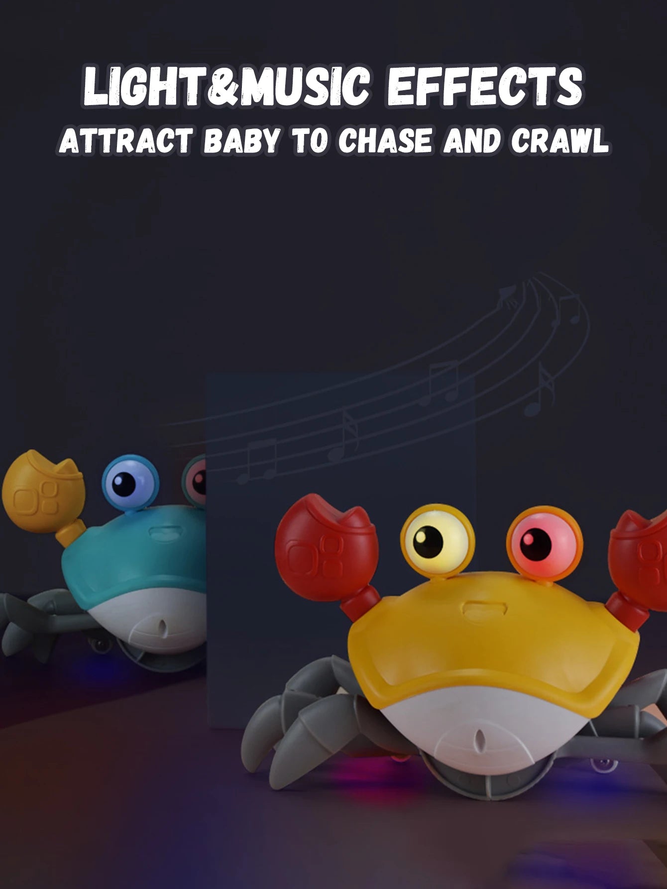 1Pc Auto-sensing Escape Crab toy Children Crawling Avoiding Obstacles Electronic Pet With Music Baby Walking Toy Without battery