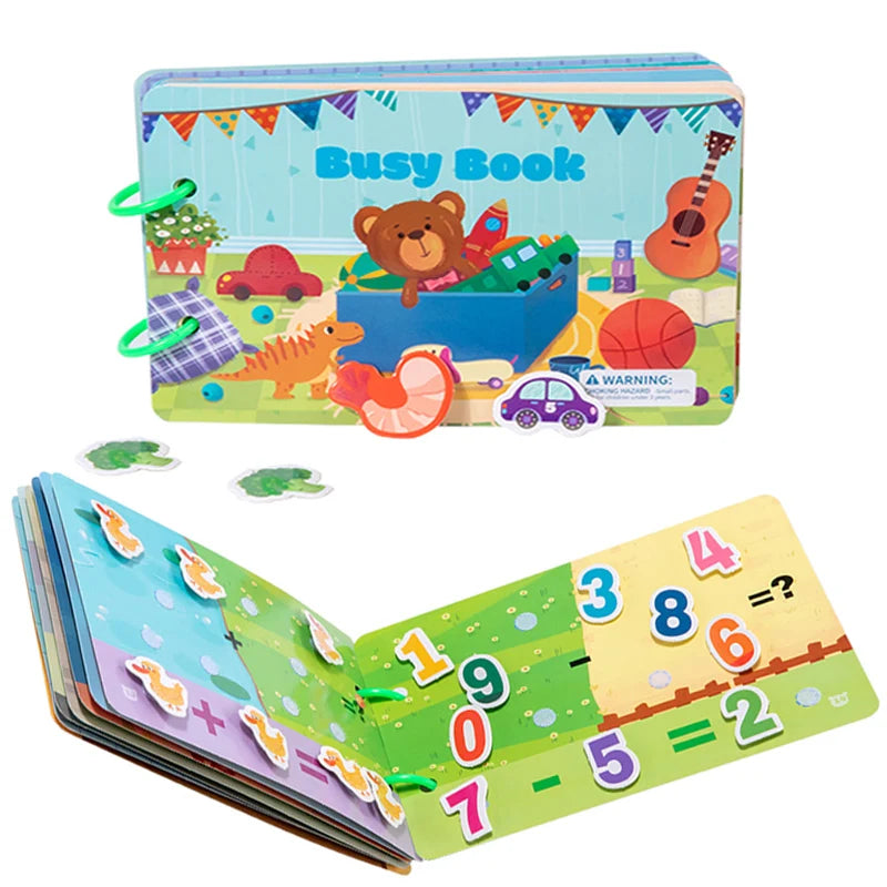 1pc Enlightenment Busy Book Paper Pasting Book Operation Board Baby Learning Children's Quiet Picture Books