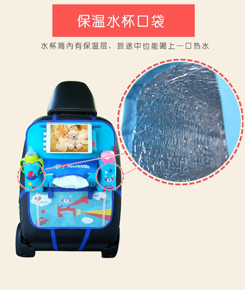 Creative Baby Cartoon Car Seat Back Organizer Kids Toys Travel Protector Cover Automobile Interior Accessories Hang Storage Bag