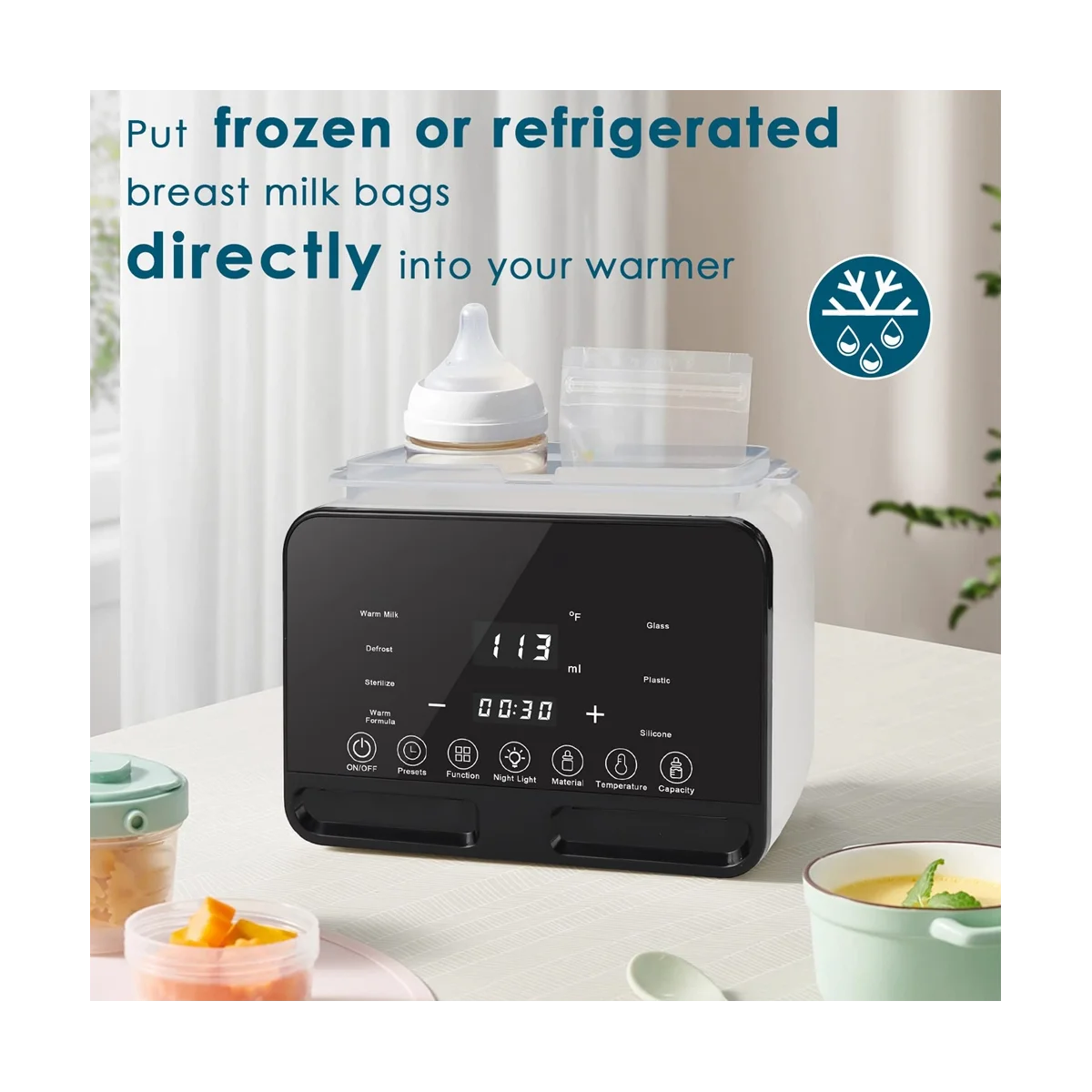 Multifunction Baby Bottle Warmer Newborn Babies Milk Double Nursing Bottle Heater Sterilizer with Accurate Temperature Control