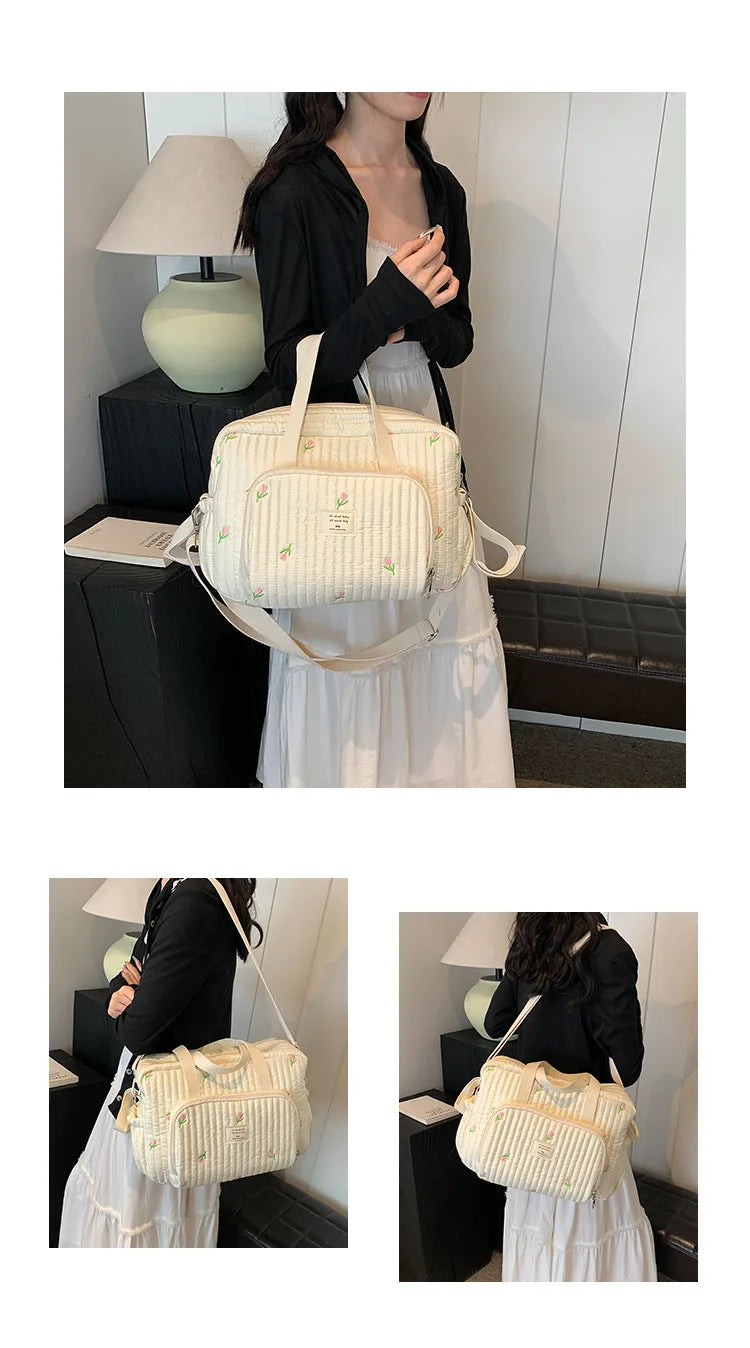 Large Mommy Bag Baby Organizer Maternity Pack Diaper Handbag Embroidered Women Shoulder Crossbody Bag Hospital Travel Mother Kid