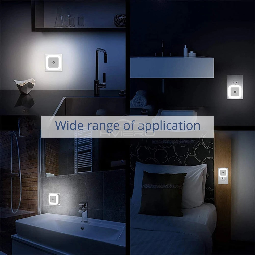 Wireless Sensor LED Night Light EU Plug Mini Square Nights Lights For Baby Children Living Room Bedroom Corridor Lighting Lamp