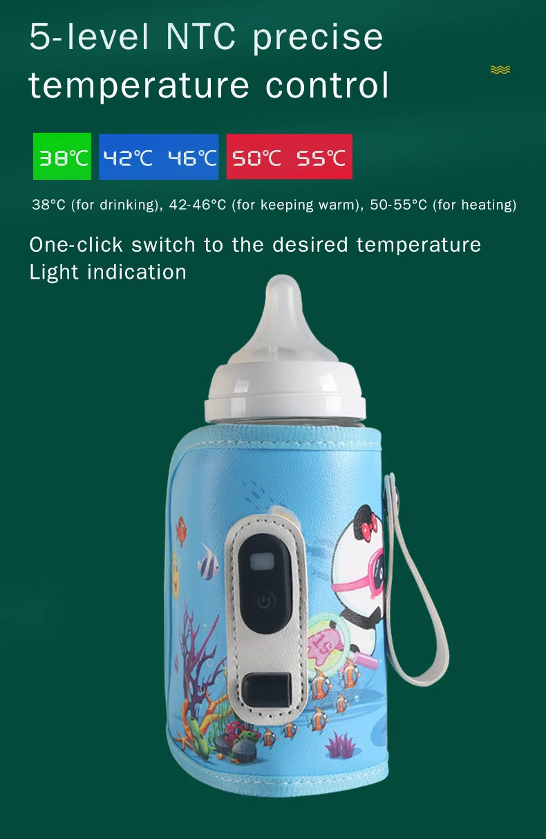 Bottle insulation cover, breast warmer, baby warmer, 5-speed temperature control, digital display of temperature