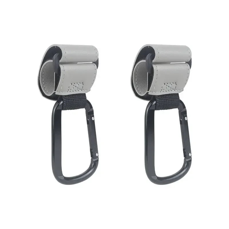 1/2pcs Baby Stroller Hooks Portable Infant Carriage Hook Multifunctional Leather Aluminum Alloy Hook Stroller Accessories