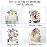 Musical Baby Stroller Arch Travel Car Seat Toy Baby Play Arch Crib Accessory Mobile for Bassinet Pram Activity Arch Bar for Baby