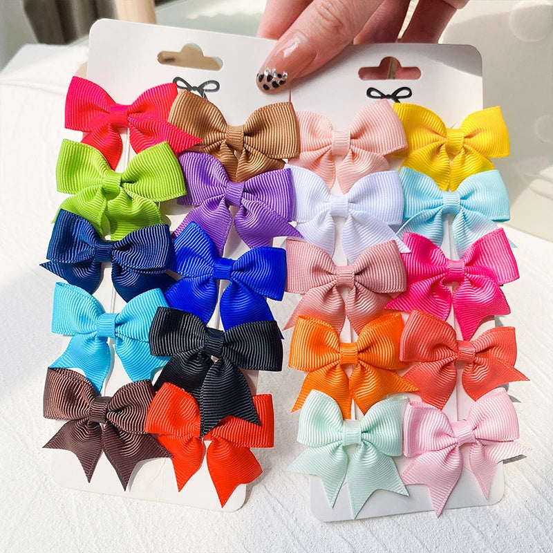 10Pcs Cute Bows Baby Hair Clips Candy Color Girls Princess Hairpins Barrettes Kids Hair Accessories