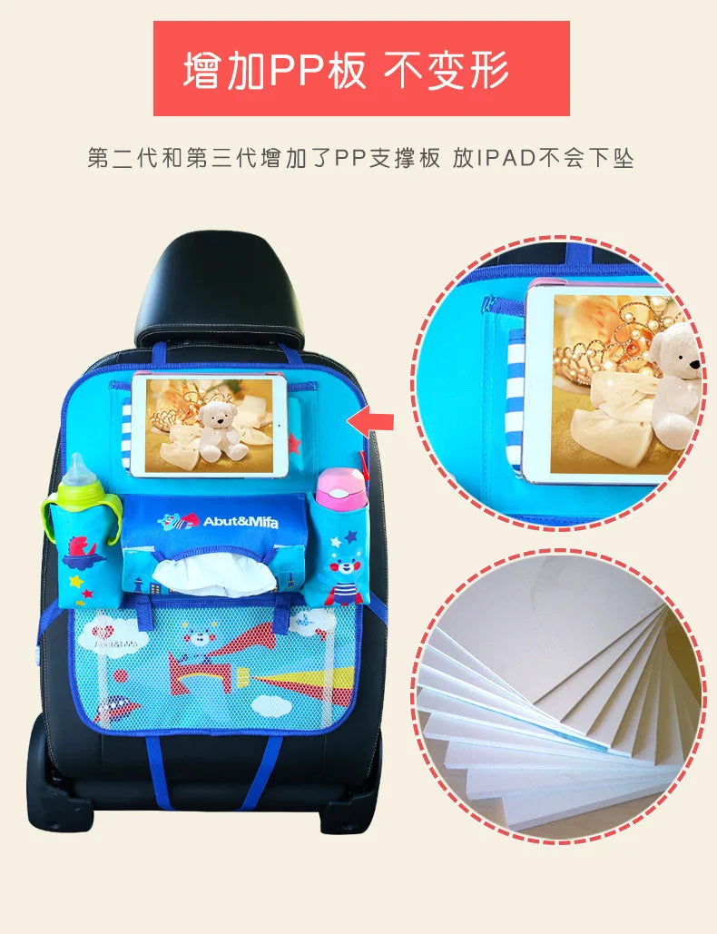 Creative Baby Cartoon Car Seat Back Organizer Kids Toys Travel Protector Cover Automobile Interior Accessories Hang Storage Bag