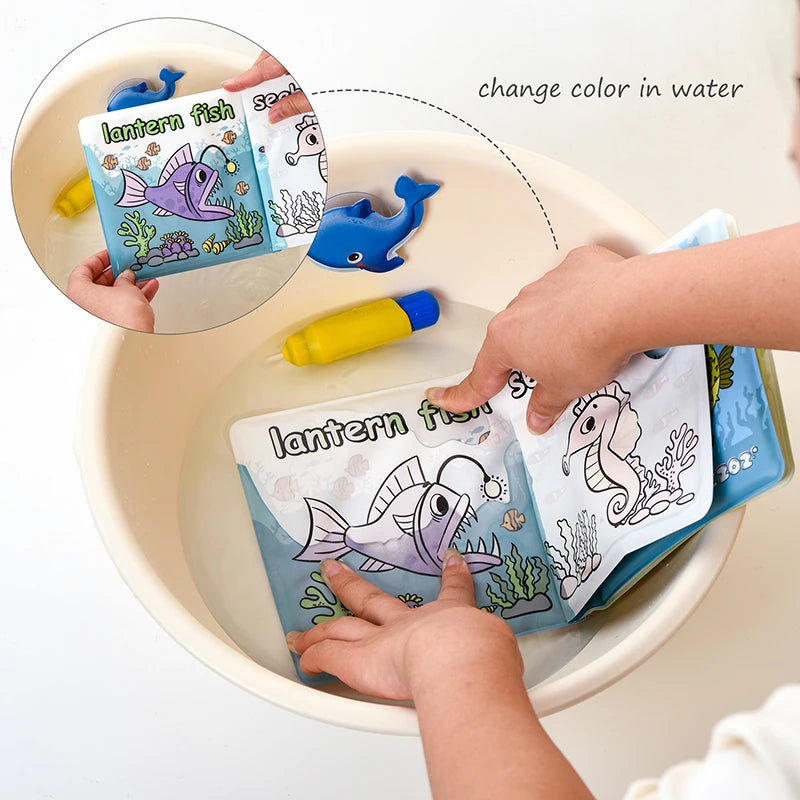 Baby Bath Books Swimming Bathroom Toys Water Painting Coloring Magic Picture Books Early Educational Toys For Kids Quiet Books