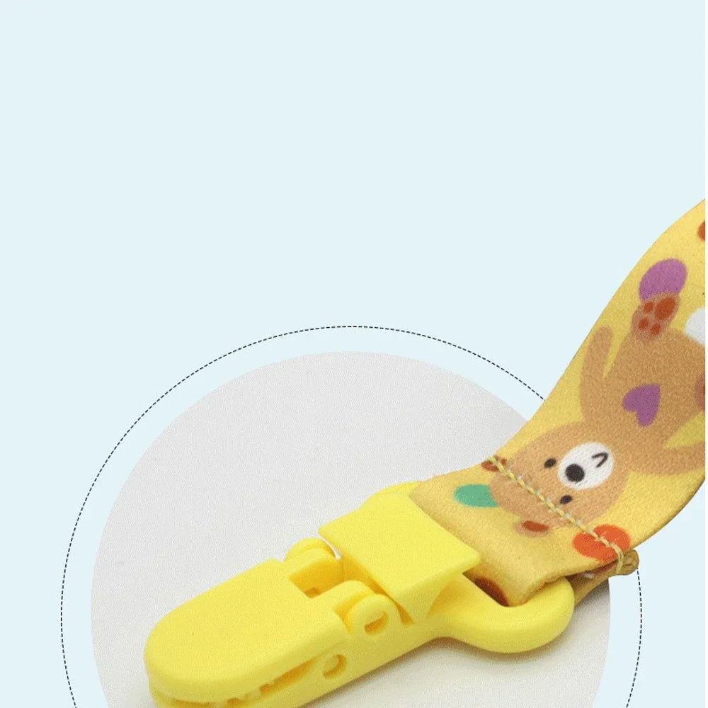 HOMFISH 4pcs/set Newborn pacifier chain clip Double-sided printed pacifier Belt Pacifier holder Infant feeding