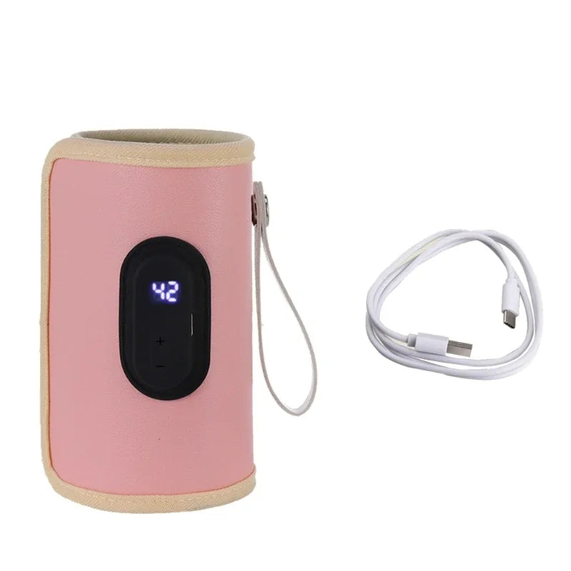 USB Charging Feeding Bottle Heater Heating Sleeve Milk Warmer 5 Temperature Adjust Insulated Breastmilk Warm Bag