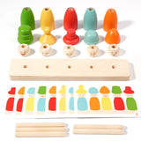 Children Montessori Educational Toys Wooden Stacker Emotion Dolls Color Cognize Puppet Matching Fine Motor Skill Training Game