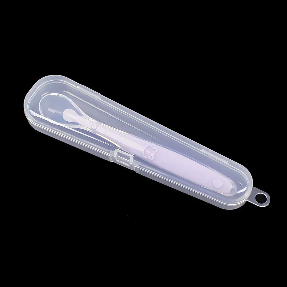 Silicone World Baby Silicone Spoon Children Complementary Food Soft Spoon Training Spoon Feeding Tableware With Storage Box