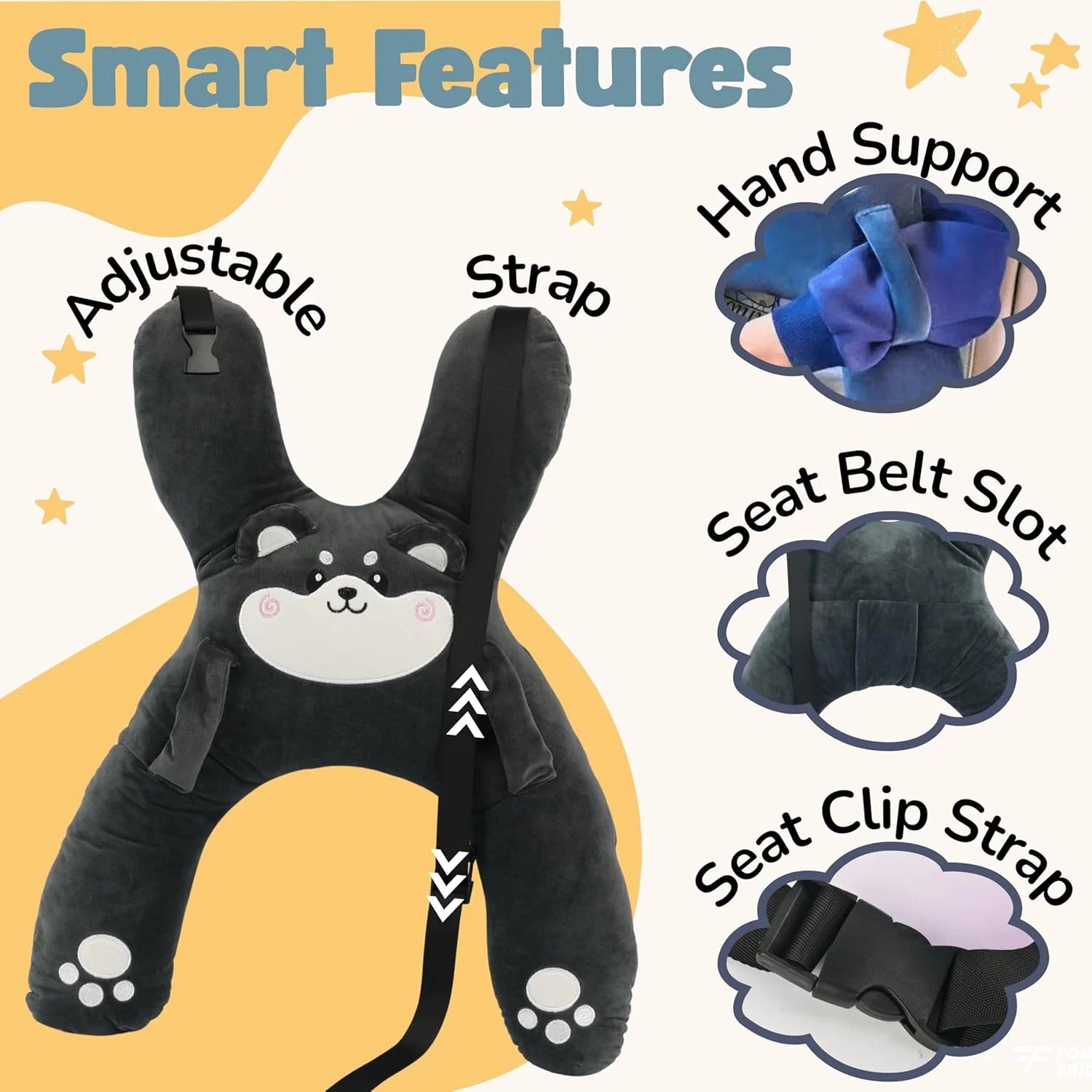 Kids Car Seat Belt Pillow Travel Neck Support