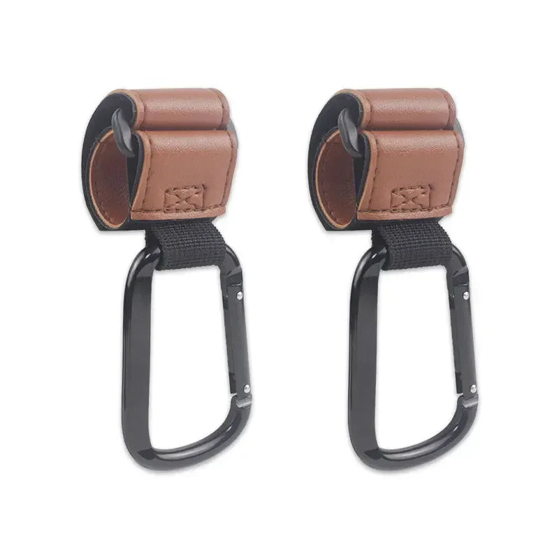 1/2pcs Baby Stroller Hooks Portable Infant Carriage Hook Multifunctional Leather Aluminum Alloy Hook Stroller Accessories