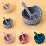 2PC Silicone Sucker Bowl Feeding Tableware for Infant and Young Training Learning To Eat Bowls and Baby Supplementary Food Bowls