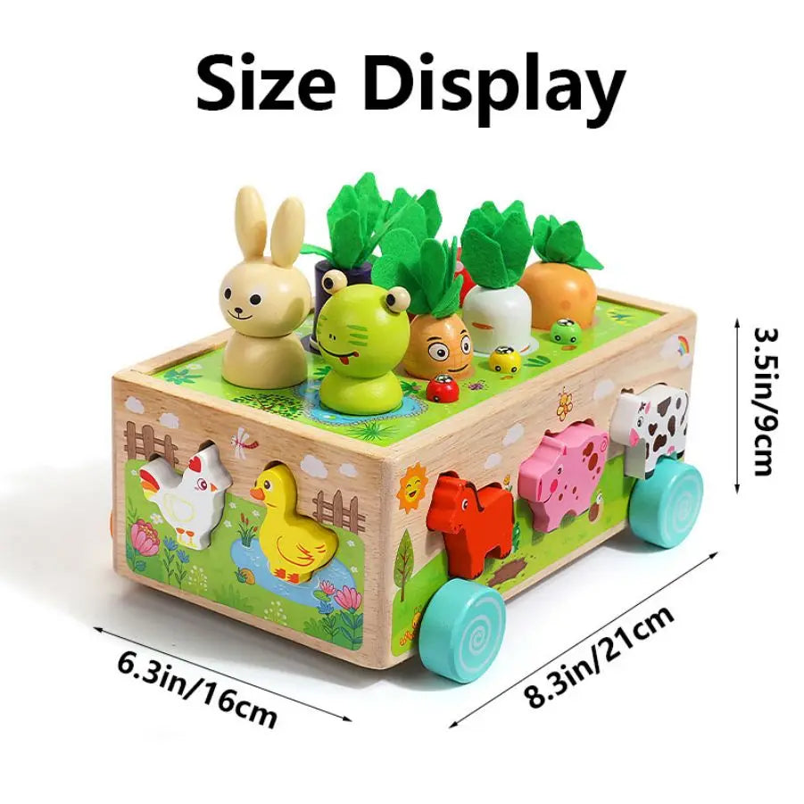Montessori Wooden Shape Sorter Toy – Animal Matching & Learning Game for Toddlers